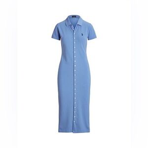 Polo Ralph Lauren Stretch Cotton Polo Midi Dress NWT Small